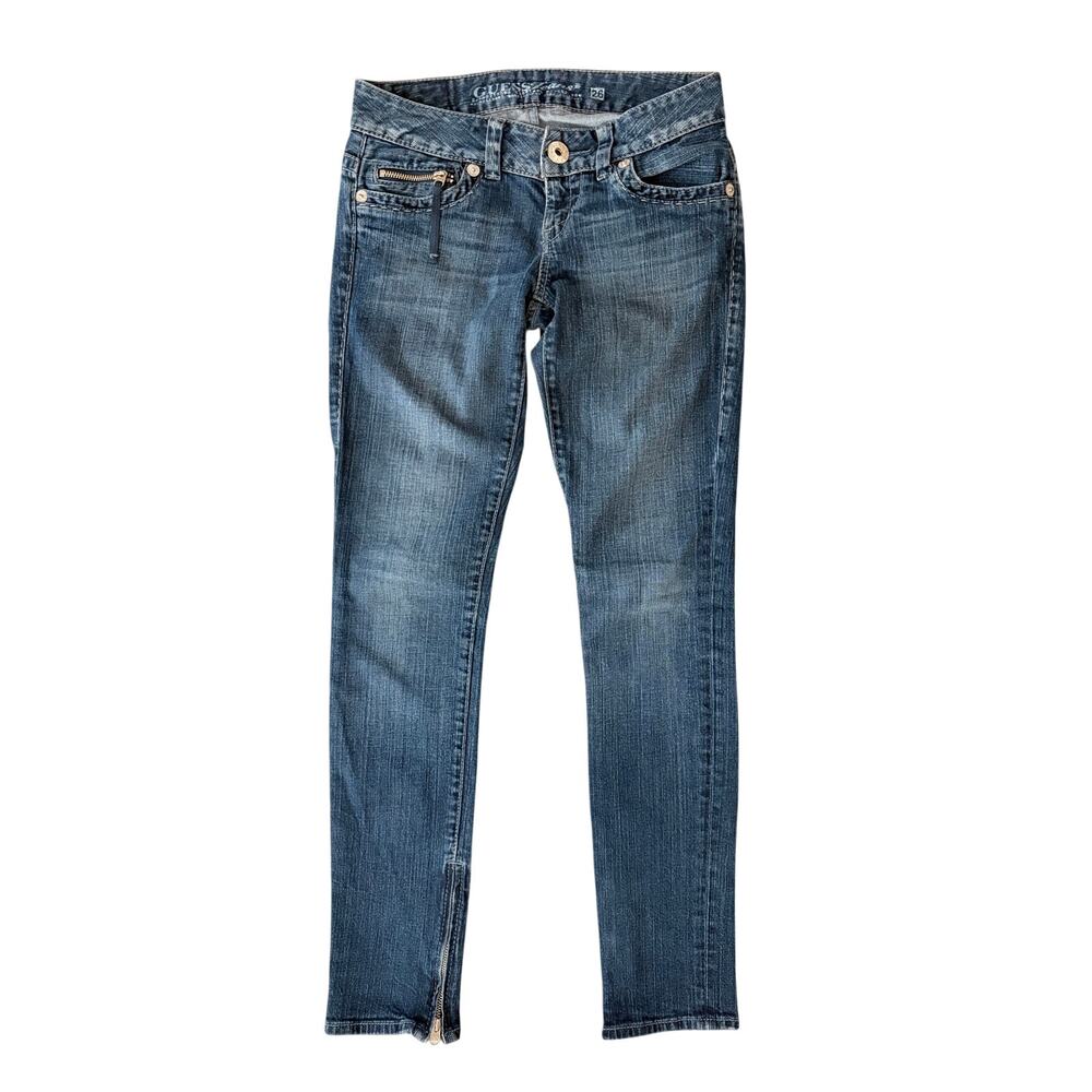 vintage y2k guess skinny jeans size 26 low rise ankle zip